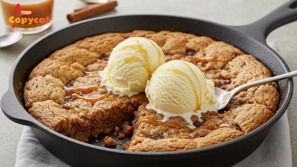 skillet cookie with ice cream
