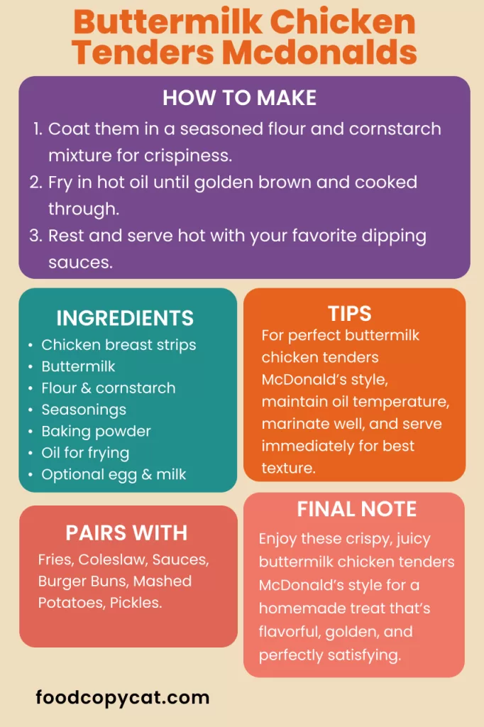 McDonalds buttermilk chicken tenders calories and nutrition