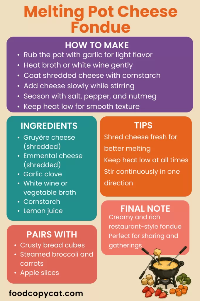 Melting Pot Cheese Fondue recipe guide