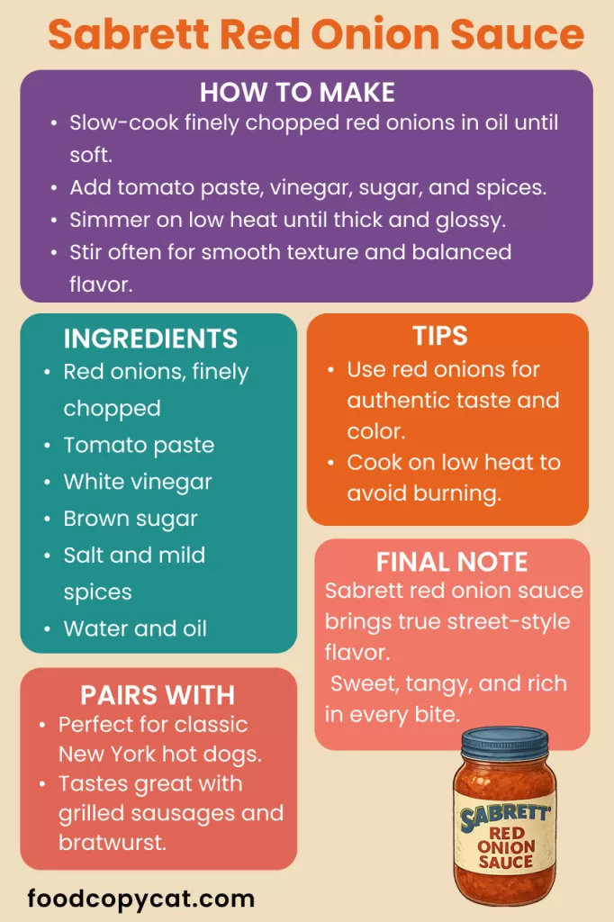 Sabrett Red Onion Sauce recipe guide