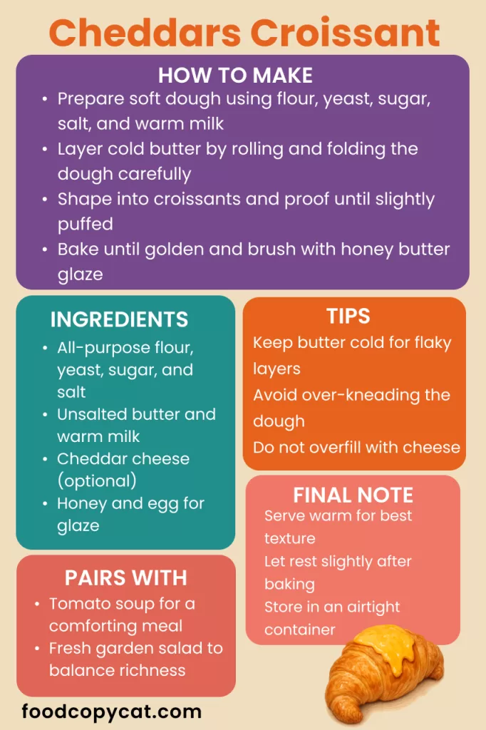 Cheddars Croissant recipe guide